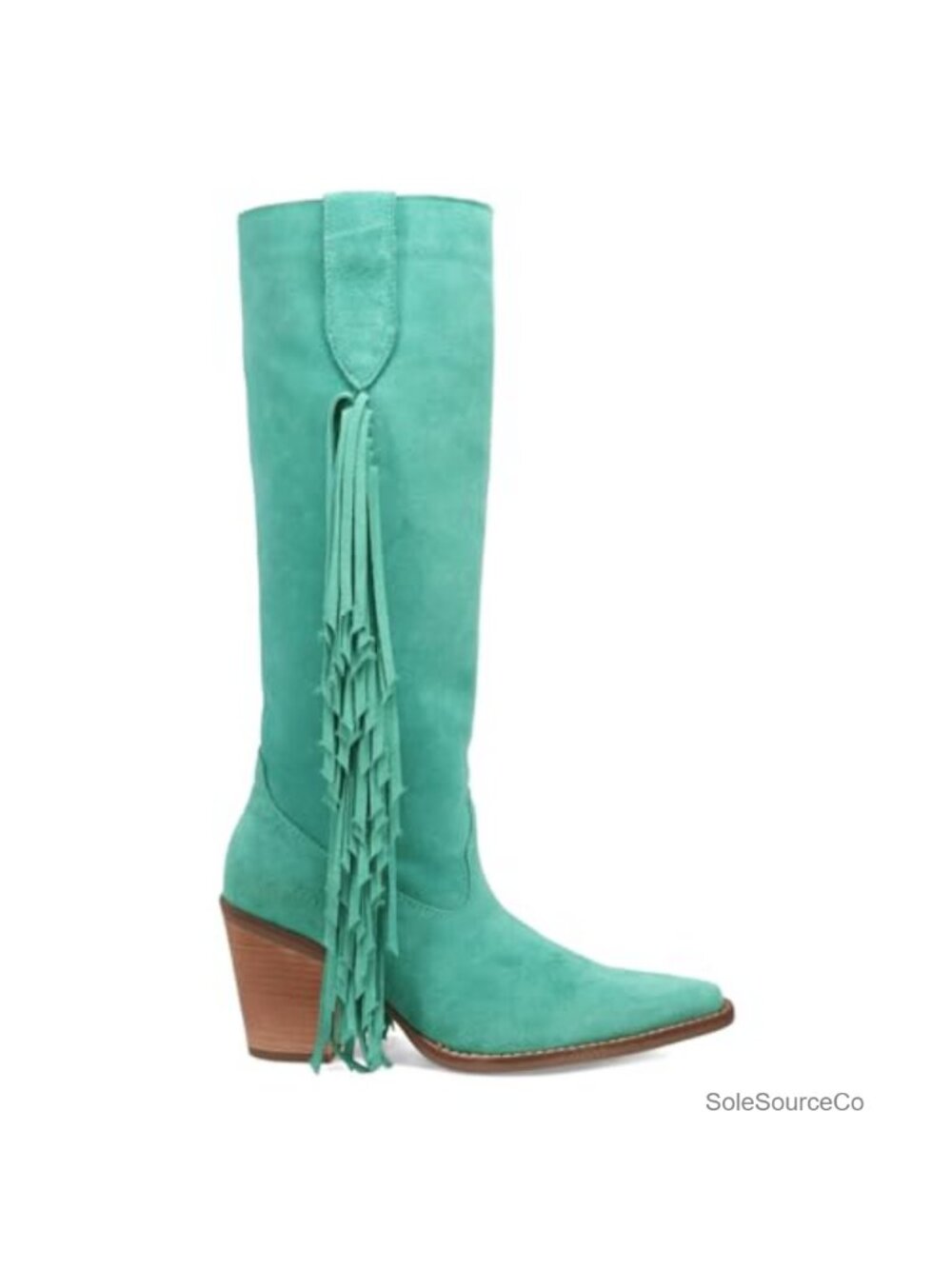 Dingo Twister Suede Knee-High Western Boots Snip Toe Block Heel